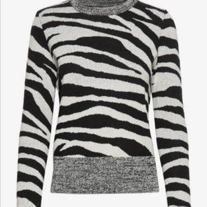 Banana Republic Zebra Print Wool-Blend Sweater Size S